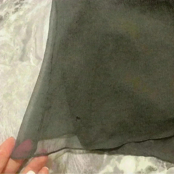 Amsale Women’s Maxi Dress 100% Silk Crinkle  Halter Chiffon Gray Size 00 Party - Picture 13 of 13